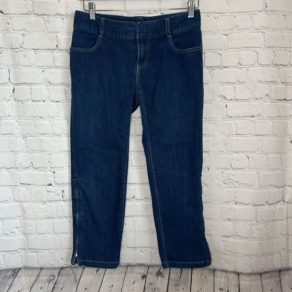 Banana Republic Women’s‎ Dark Wash Cropped Capri Jeans size 2 Side zip Leg